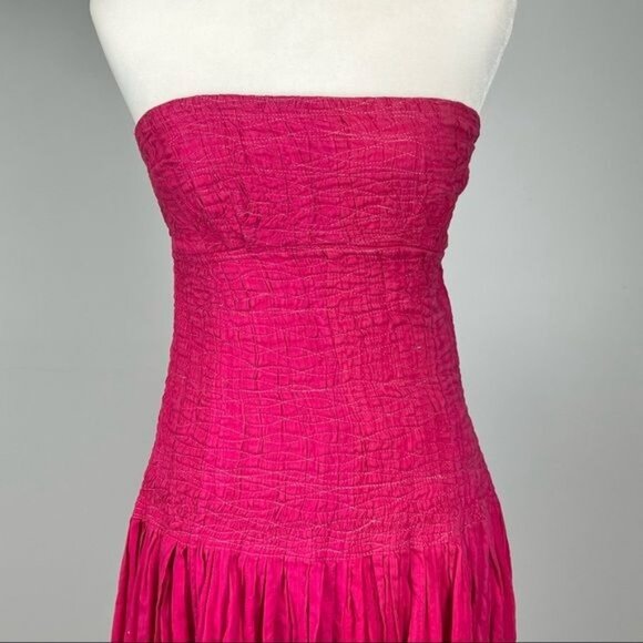 Diane Von Furstenberg DVF Womens Sheryl Strapless Midi Dress Magenta Pink size 6 - Picture 4 of 13